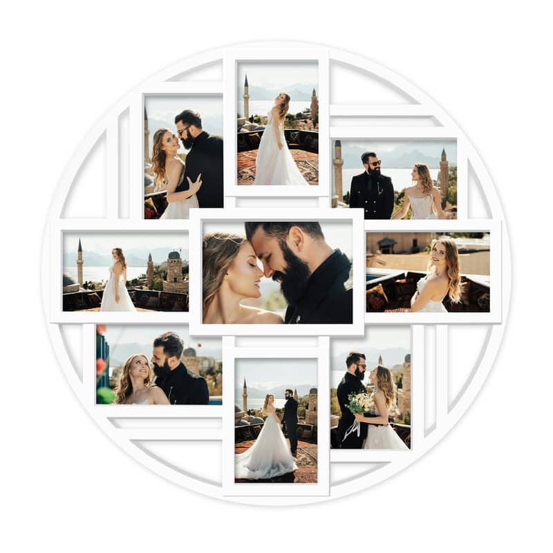 Hello Laura 9 Opening Round 4×6 Collage Wall Frame Multi Picture Photo Frame for Wall