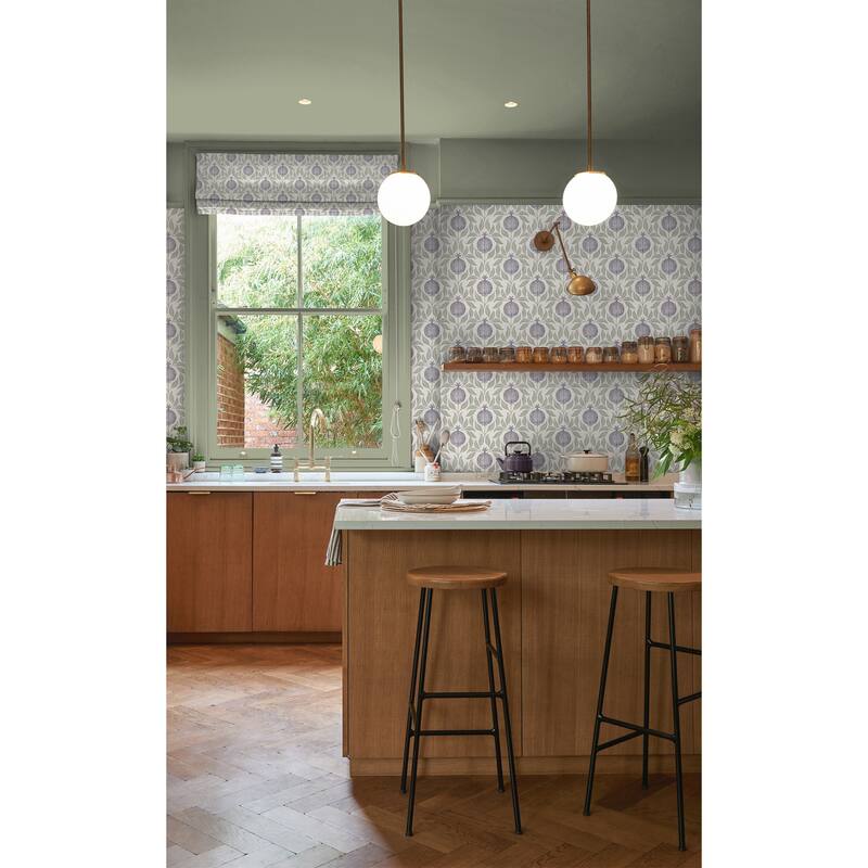 Graham & Brown Apple of Grenada Mauve & Sage Wallpaper