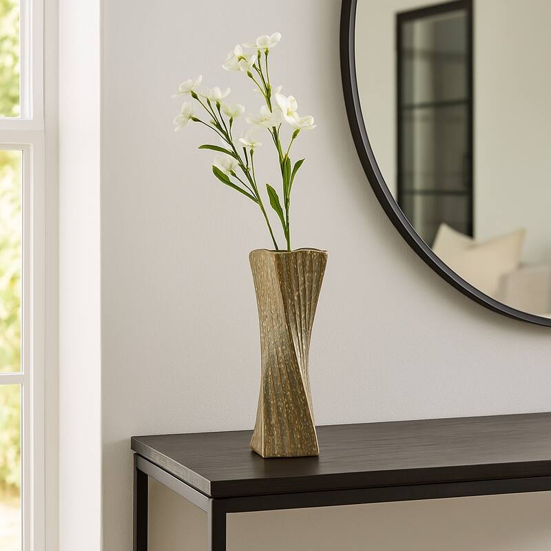 Stoneware Decorative Vase with Drip Glaze Finish Modern Home Decor