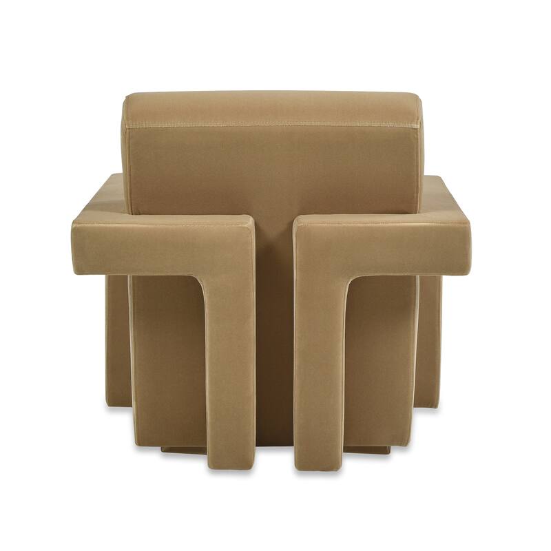 Ethan 28.5" Velvet Fully Upholstered Squared Arm Accent Chair