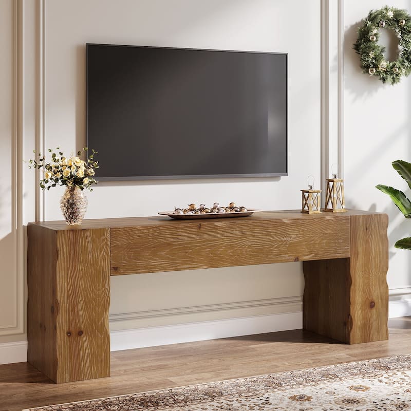 Solid Wood TV Stand for 65 Inches TV, 63 Inches Rustic Media Console
