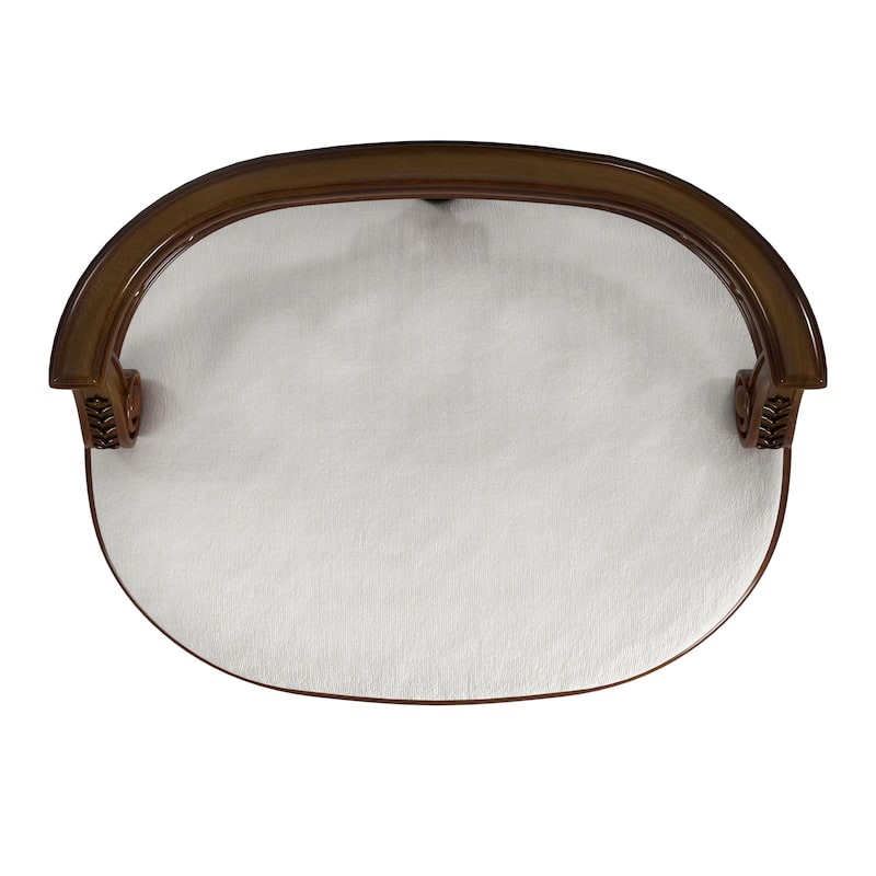 Hathaway 22.5 in. W Oval Upholstered and Wood Traditional Vanity Seat