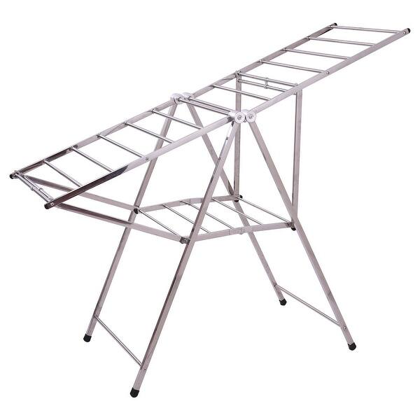 Shop Costway 58 Folding Clothes Drying Rack Laundry Dry Hanger