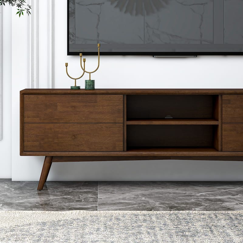 Novela Mid-Century TV Stand in Brown for TVs up to 80"