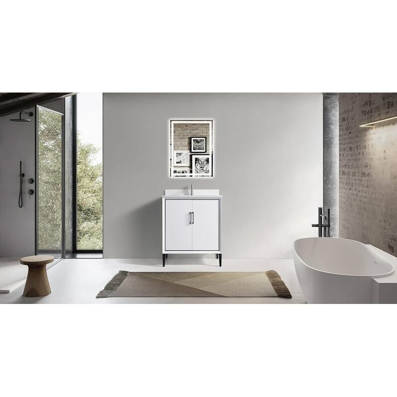 VSD Freestanding Shaker Bathroom Vanity with Cultured Marble Sink