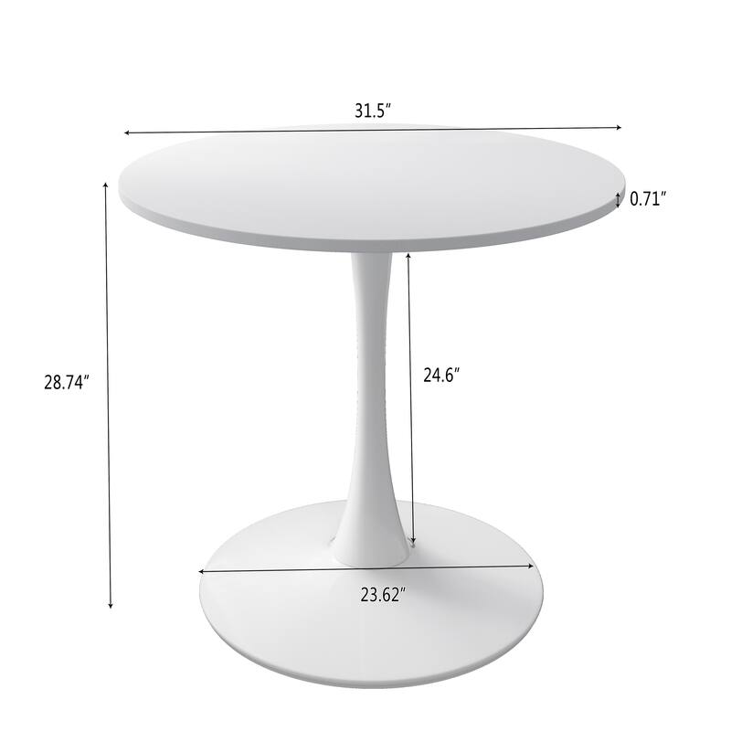 Modern Round Dining Table End Table Leisure Coffee Table with Metal Base