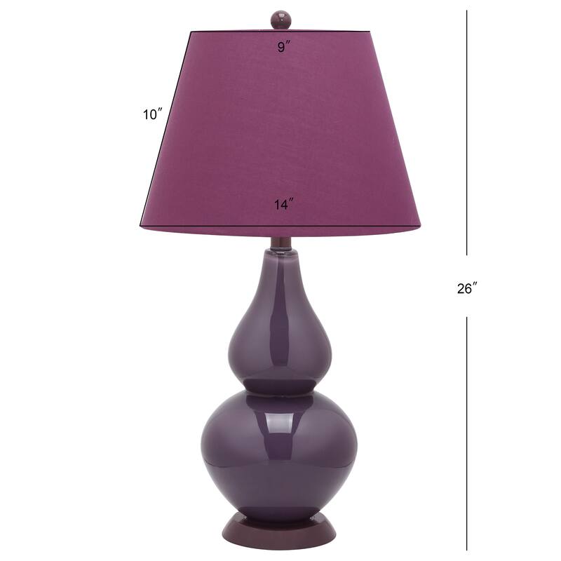 SAFAVIEH Lighting Demetria 27-inch Double Gourd White Table Lamp (Set of 2) - 14"x14"x26" - 14Wx14Dx26H