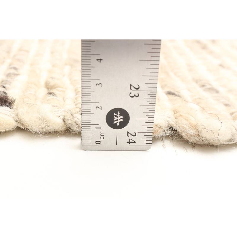 ECARPETGALLERY Braid weave Sienna Tan Wool Rug - 5'2 x 7'8