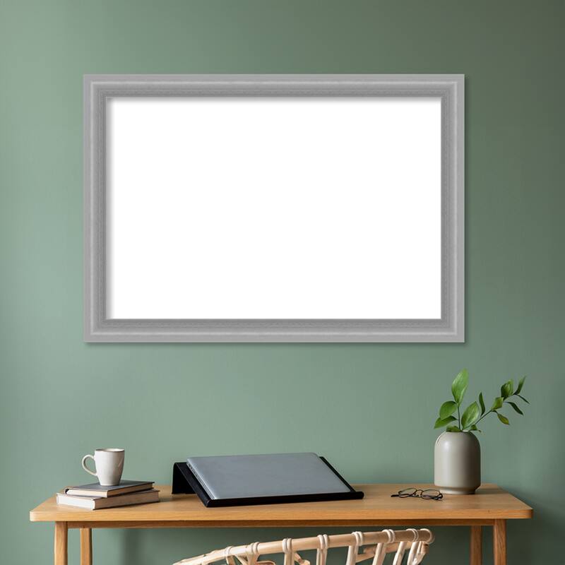 Amanti Art Peak Polished Nickel Narrow Framed Dry Erase Magnetic Board