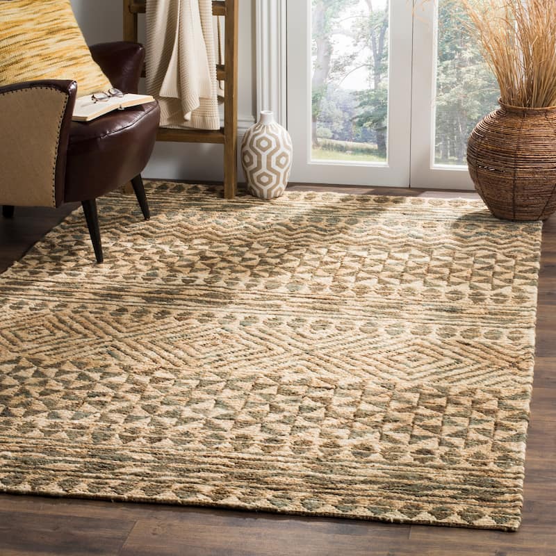 SAFAVIEH Handmade Organica Maiya Casual Jute Rug - 5' x 8' - Slate/Natural