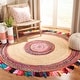 preview thumbnail 11 of 48, SAFAVIEH Handmade Cape Cod Elberta Jute Rug with Fringe 3' Round - Multi/Natural - Round