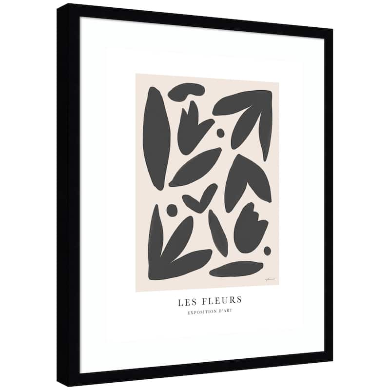 Kate and Laurel Exposition d Art Les Fleurs by Gabrielly Guedes Framed Wall Art Print