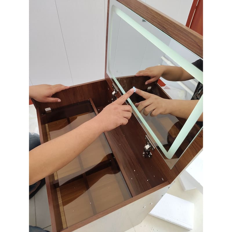 Makeup Vanity Desk with Hidden Panel