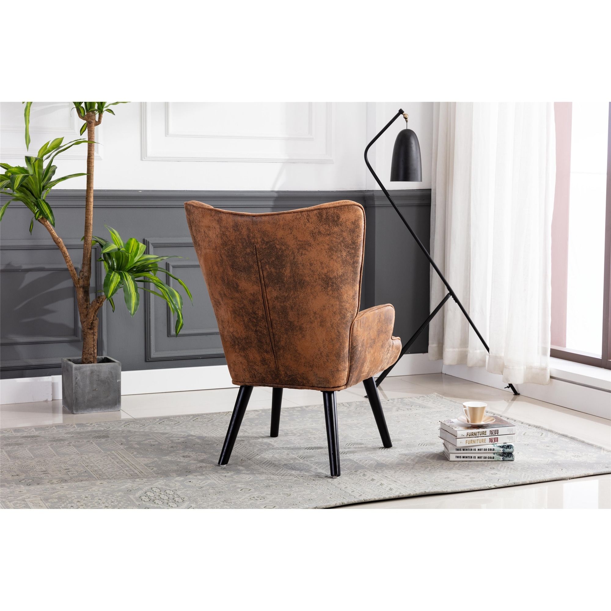 HOMCOM Small Button-Tufted Accent Chair Mid-Back Leisure Armchair