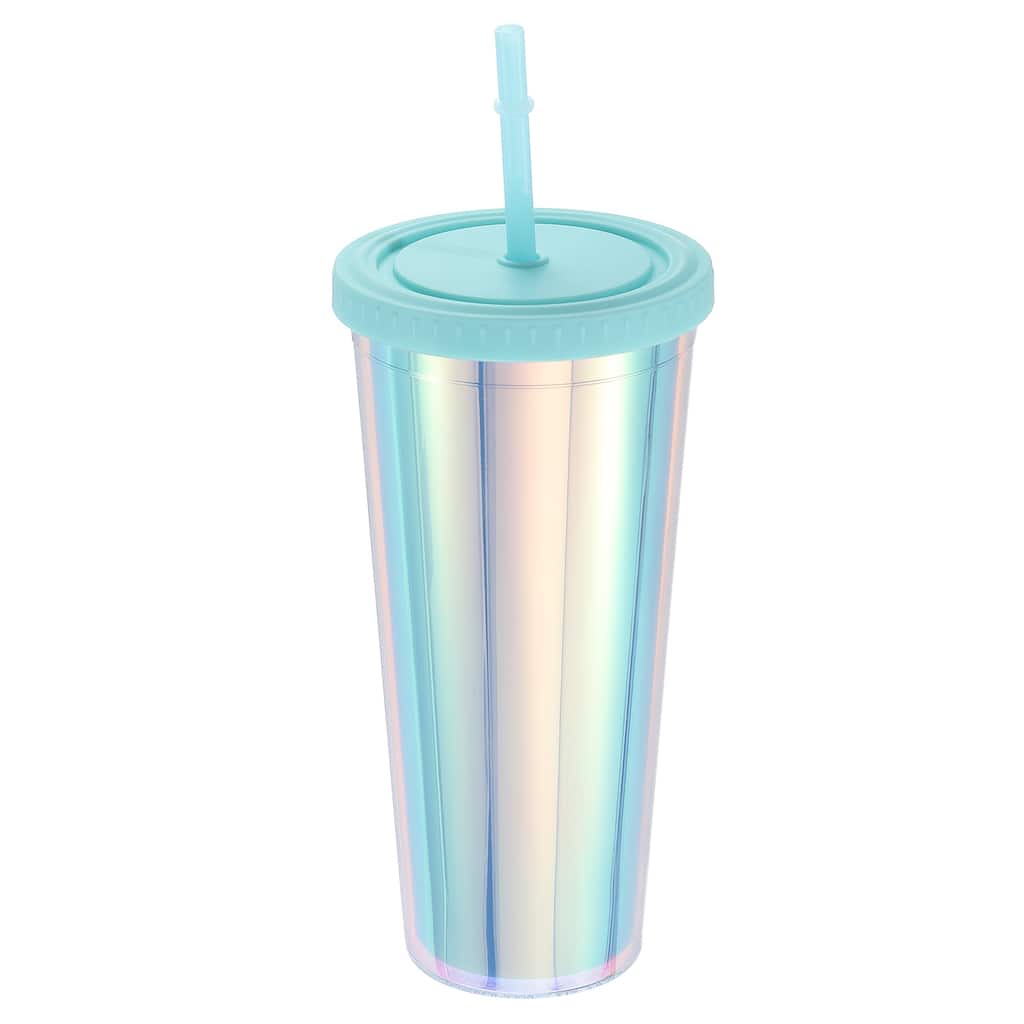 Acrylic Tumbler with Lid and Straw, 24 Oz Insulated Double Wall Cups