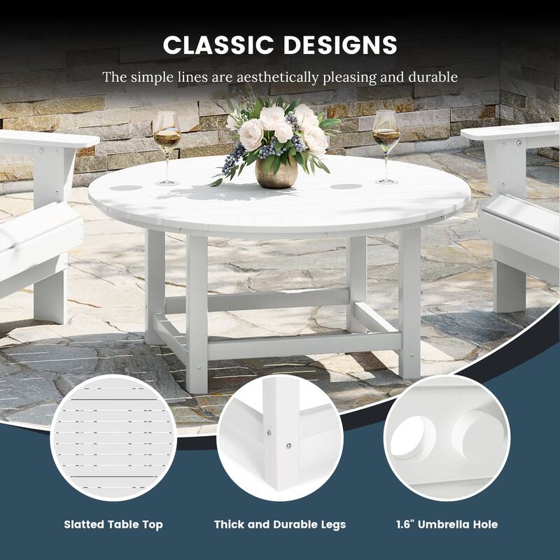 Altura Outdoor 5-Piece Adirondack Chair & Round Coffee Table Conversation Set