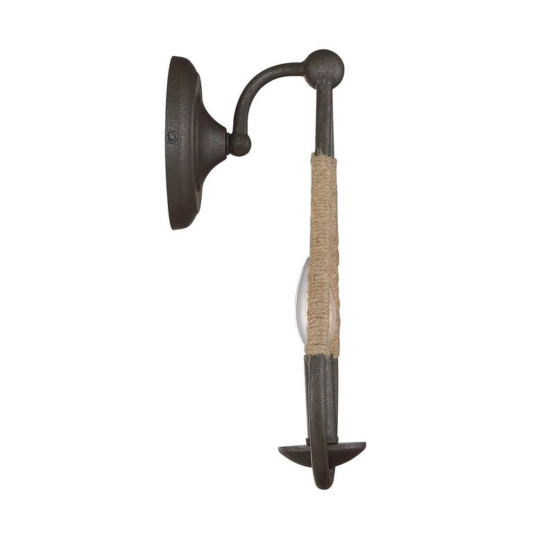 Trade Winds Lighting 1-Light Wall Sconce In Rusty Nail