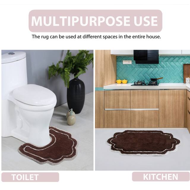 Home Weavers Allure Collection Absorbent Cotton, Machine Washable and Dry Bath Rugs