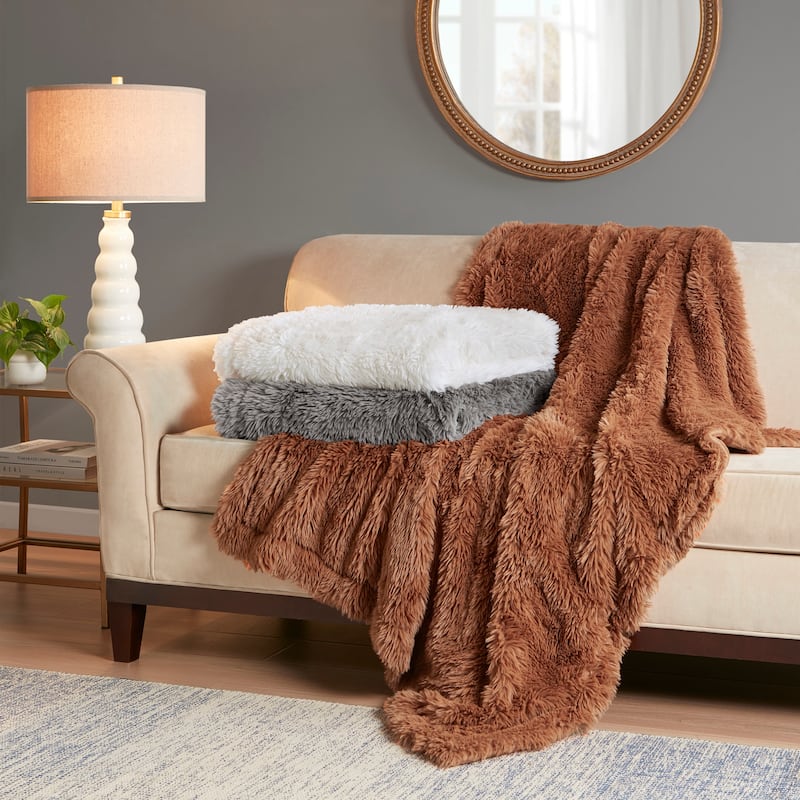 Madison Park Amaya Faux Fur Throw 50x60"
