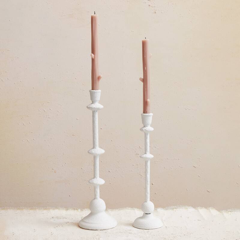 Metal Taper Candle Holder in Sand Finish