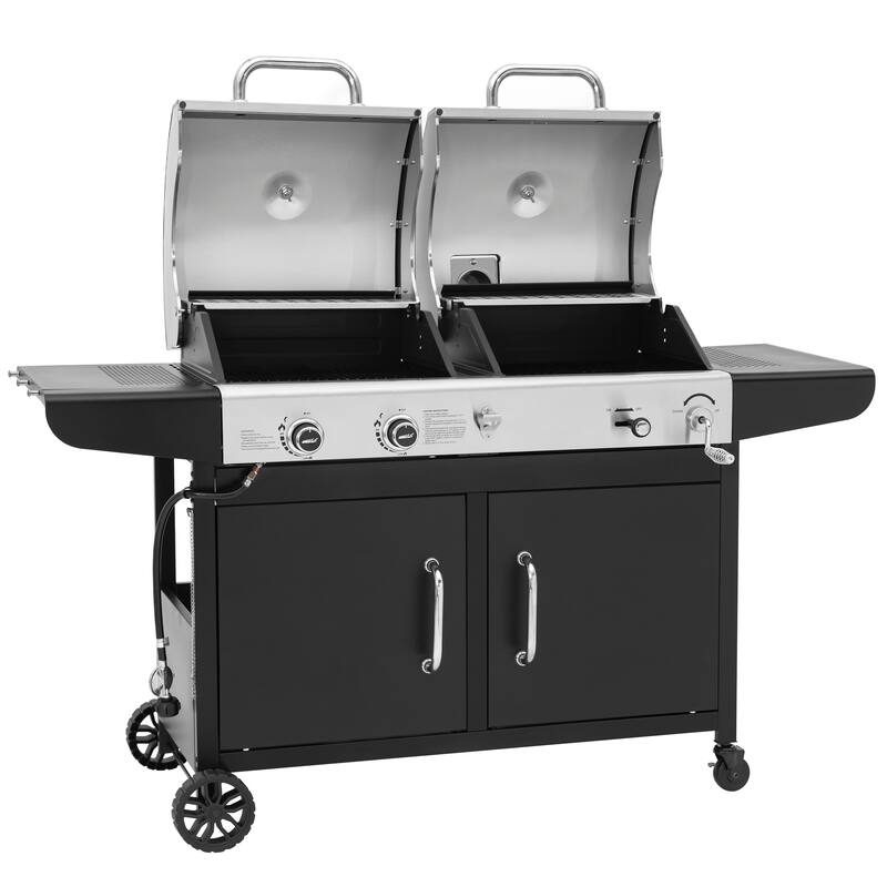 Royal Gourmet 2-Burner Gas and Charcoal Combo Grill, black