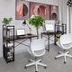 preview thumbnail 23 of 23, Utopia Alley Computer Desk with Shelves - 47-inch Black Metal Desk with 4-Tier Storage Bookshelves, Rustic Brown & Black