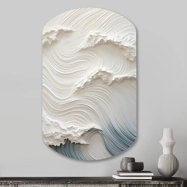 White And Blue Wave Papercut Style I - Coastal Waves Metal Artwork ...