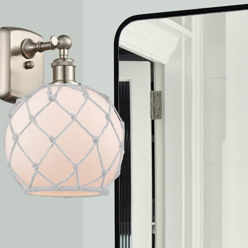 Innovations Lighting Farmhouse Rope 13" Tall Bathroom Sconce