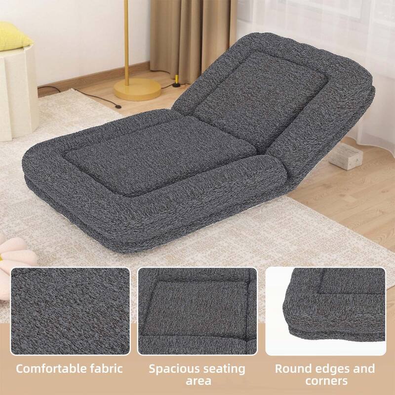 Sleek Modern Design Folding Sofa Chair with 5 Adjustable Positions for Gaming,Meditation,and Relaxation