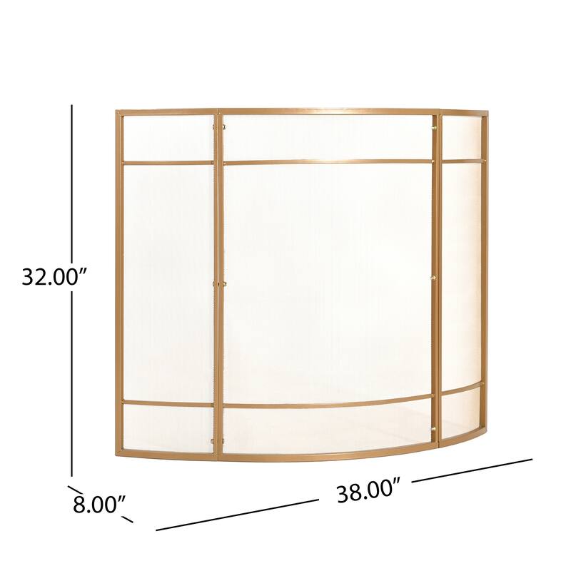 Christopher Knight Home - Regina Modern Iron Fireplace Screen with Curved Arc Design
