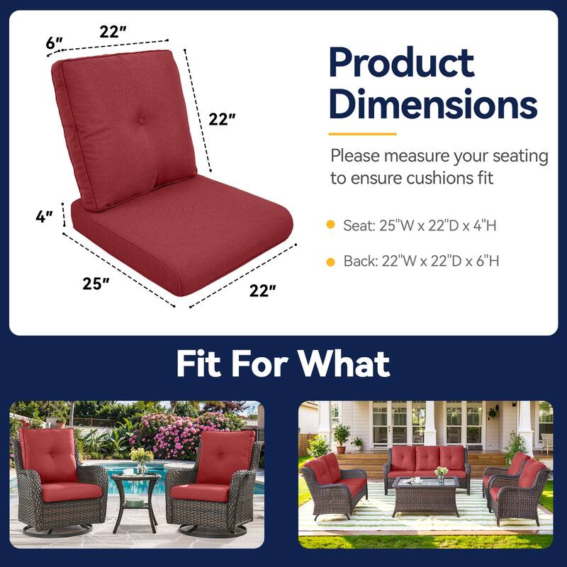 Patio Outdoor Cushions with Removable Cover