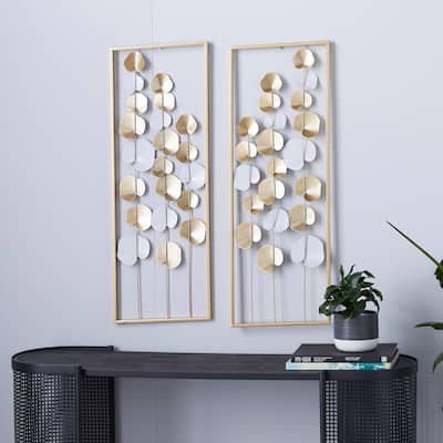 Gold Iron Modern Wall Decor Floral and botanical (Set of 2)
