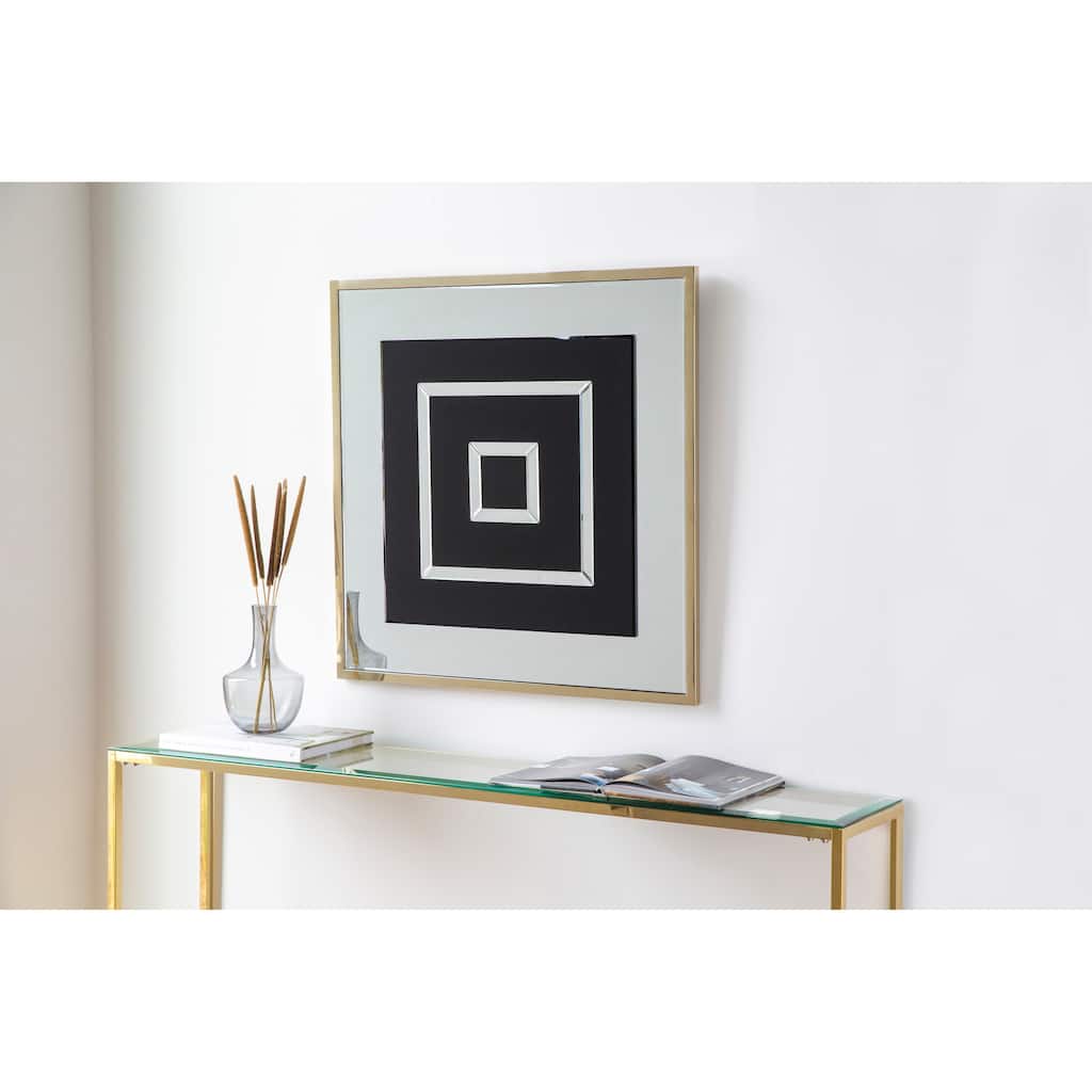 Aella Brass Beveled Square Mirror - 32"H x 32"W