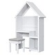 preview thumbnail 6 of 12, House-Shaped Kids Desk with a cushion stool House-Style Desk and Stool Set
