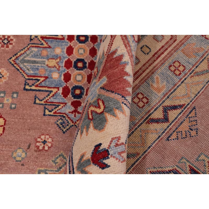 Tribal Kazak Patrick Pink/Beige Wool Rug - 9'1'' x 12'0''