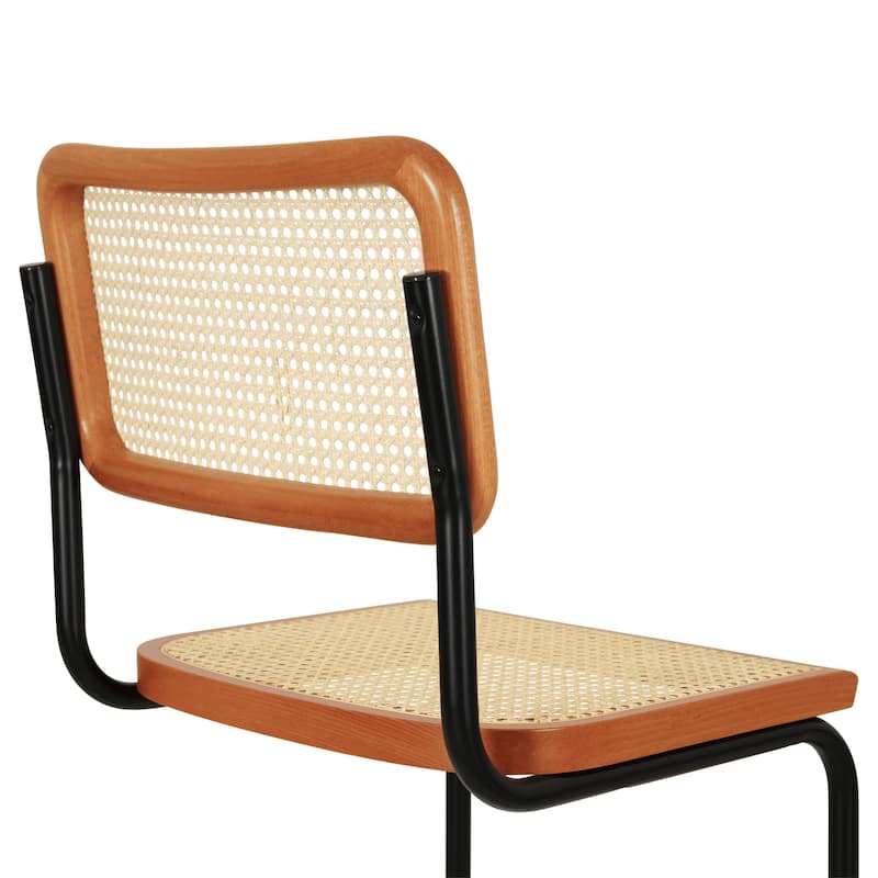 Breuer Chair Company Marcel Breuer Cesca Cane Cantilever Side Chair w/ Black Steel Frame (Various Wood & Cane Colors)