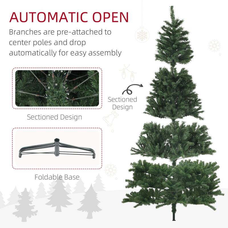 Pre-Lit 6ft/7.5ft/9ft Artificial Christmas Tree with Realistic PVC Needles and Easy Setup, Ideal for Holiday Decor