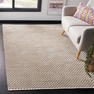 SAFAVIEH Handmade Boston Zaida Coastal Cotton Rug - Taupe - 4' x 6'