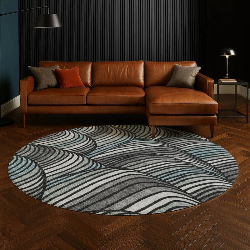 Machine Washable Indoor/ Outdoor Modern Parsons Chantille Rug