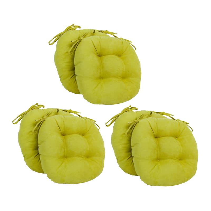 16-inch Round Indoor Microsuede Chair Cushions (Set of 2, 4, or 6) - Set of 6 - Mojito Lime