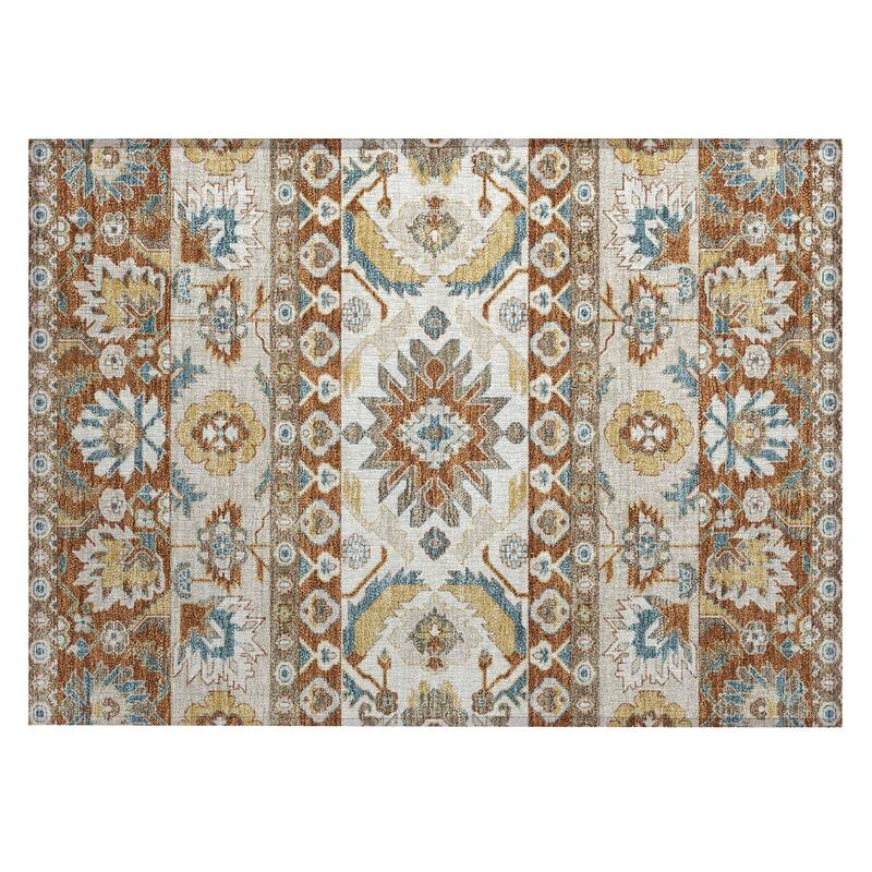 Machine Washable Indoor/ Outdoor Traditional Aspen Chantille Rug