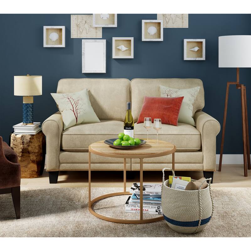 Serta Copenhagen 61" Loveseat for Two People, Pillowed Back Cushions and Rounded Arms, Durable Modern Upholstered Fabric