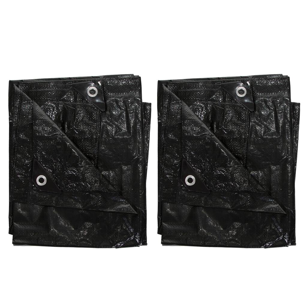 Stansport Medium-Duty Rip-Stop Tarp 10' x 12' - Dark Green - 2 Pack