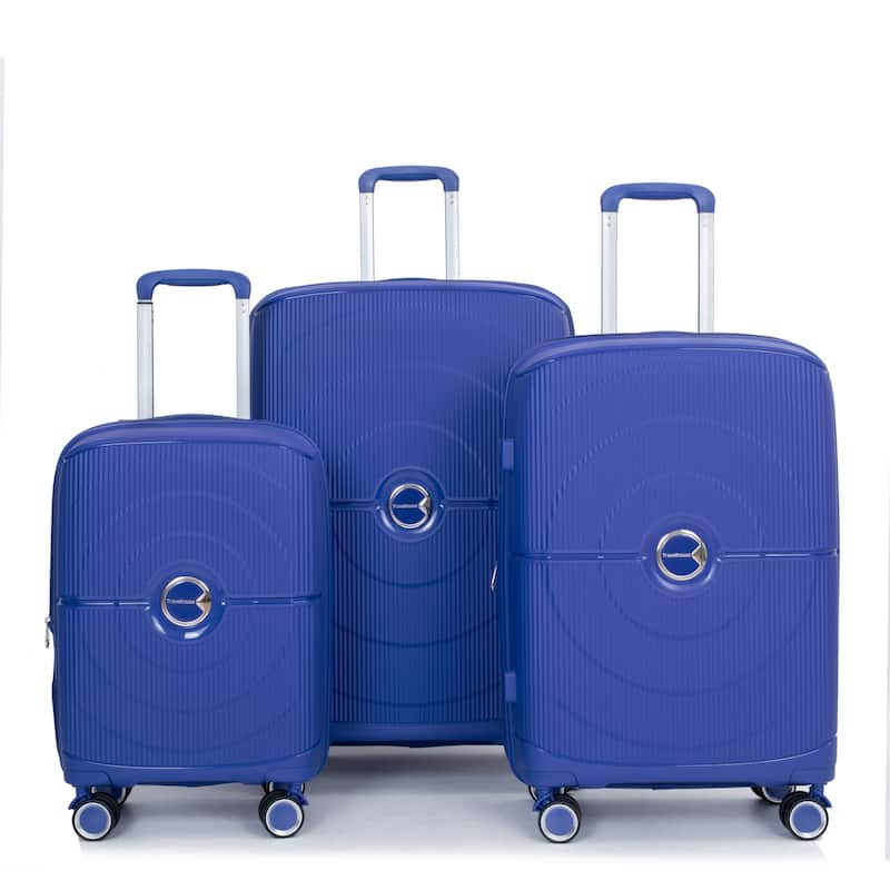 Expandable Hardshell Suitcase Double Spinner Wheels PP Luggage Sets with TSA Lock,3-Piece Set (20/24/28)