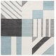 preview thumbnail 10 of 84, SAFAVIEH Hollywood Tatianna Mid-Century Modern Abstract Rug 6'7" Square - Ivory/Aqua - Square