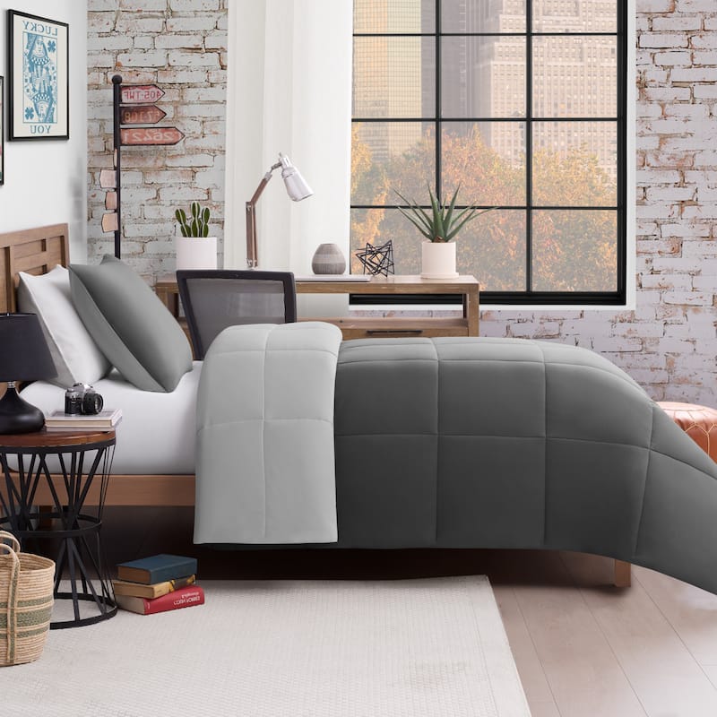 Lucky Brand Box Stitch Reversible Comforter Sets
