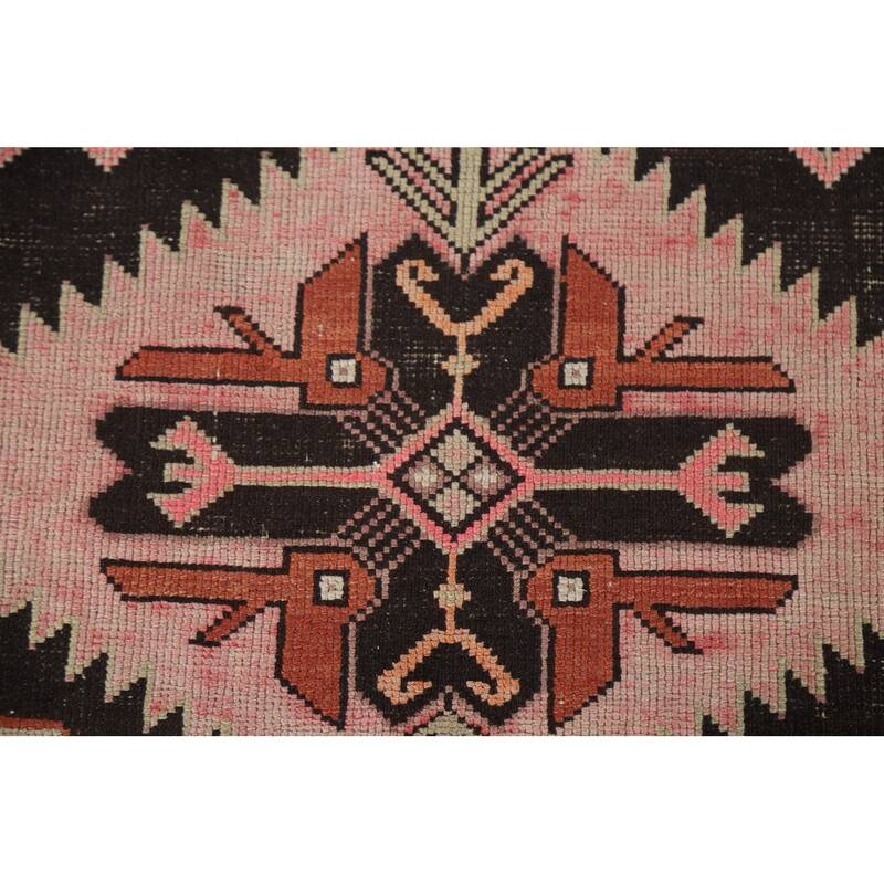 Vegetable Dye Kazak Accent Antique Area Rug Hand-Knotted Wool Carpet - 3'7"x 5'5"