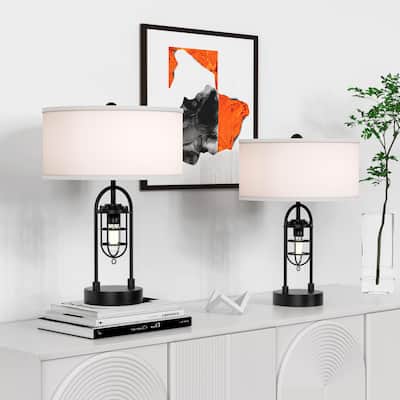 2 Set Bedroom Nightstand Lamps Multi Brightness Table Lamp