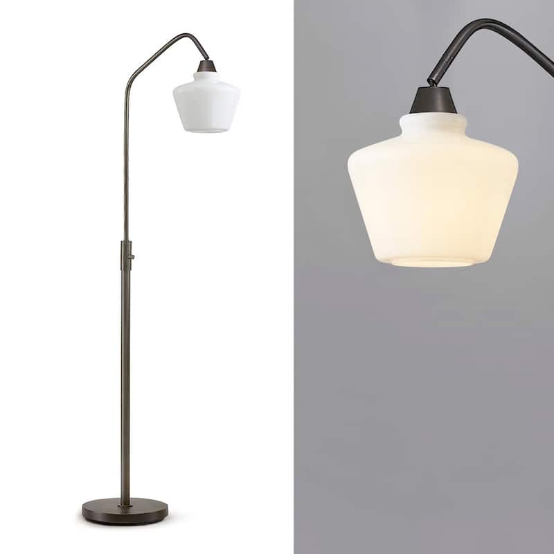 Midtown One Light Glass Shade 66"H Dimmable LED Floor Lamp with Vintage LED Bulb