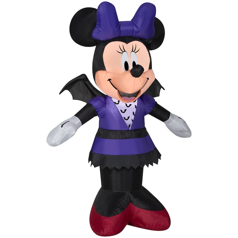 Gemmy Airblown Minnie in Bat Costume Disney , 3.5 ft Tall, Multicolored